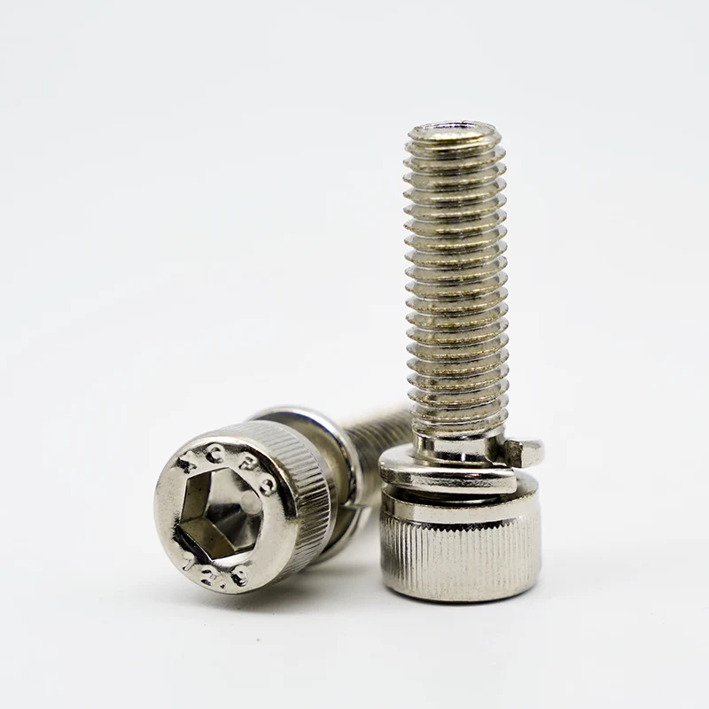 nickel-plated socket hex pocket cap cap screws ທີ່ມີເຄື່ອງຊັກຜ້າໃນລະດູໃບໄມ້ປົ່ງ